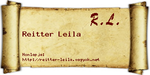 Reitter Leila névjegykártya